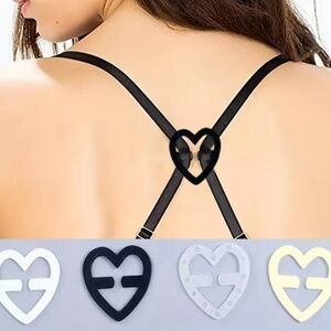 4pcs Heart‎ Shaped Bra Strap Clips, Invisible Non-slip